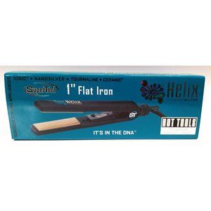 Hot Tools Helix 1" Flat Iron Supertool Ceramic Tourmaline Ionic Nanosilver